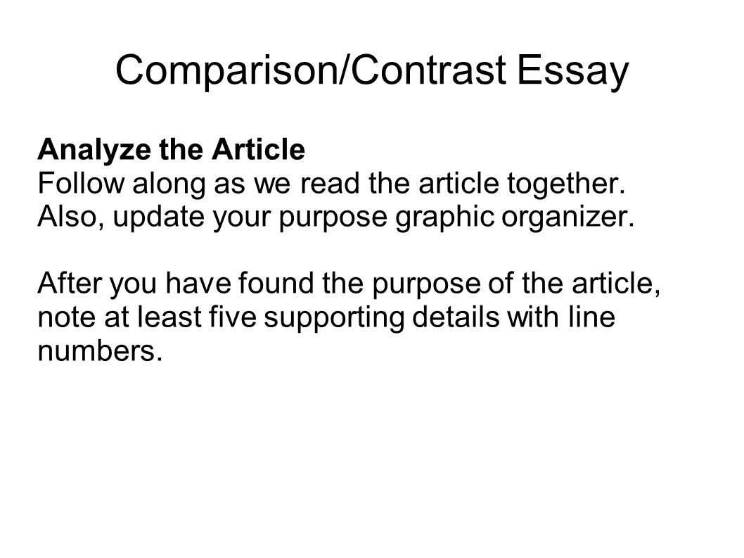 Write compare contrast essay two articles